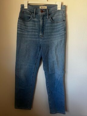 Madewell Classic Straight Jeans Size 27 Medium Wash High Rise Denim